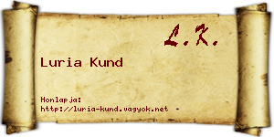 Luria Kund névjegykártya